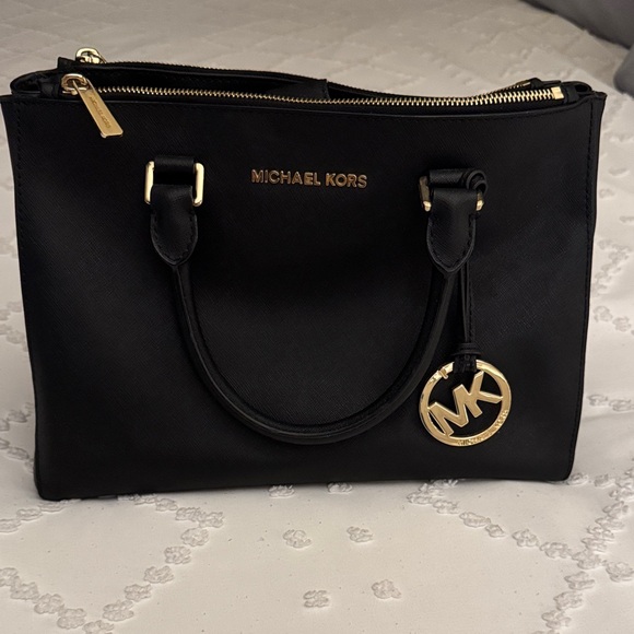 Michael Kors Black Satchel with Gold Accents - Picture 1 of 5